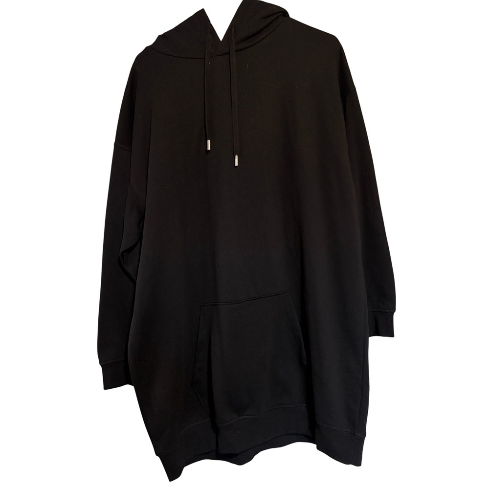 HM Basics Womens Oversized Hoodie Dress Black Long Sleeve Sweatshirt Size M